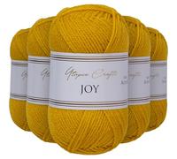 Utopia Crafts JOY DK, 5 gomitoli di filato acrilico da 50 g (250 g), lana per uncinetto e maglia, morbida lana per lavorare a maglia (oro ambra)