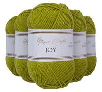 Utopia Crafts JOY DK, 5 gomitoli di filato acrilico da 50 g (250 g), lana per uncinetto e maglia, morbida lana per lavorare a maglia (verde lime)