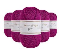 Utopia Crafts JOY DK Fil à tricoter 5 x 50 g - 100% acrylique (magenta royal)