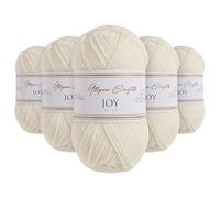 Utopia Crafts JOY DK Knitting Yarn 5 x 50 g - 100% acrilico (bianco off)