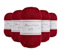 Utopia Crafts JOY DK Knitting Yarn 5 x 50 g - 100% acrilico (Dark Crimson)