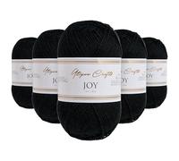 Utopia Crafts JOY DK Knitting Yarn 5 x 50 g - 100% acrilico (nero)