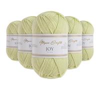 Utopia Crafts JOY DK Knitting Yarn 5 x 50 g - 100% acrilico (Pale Limone)