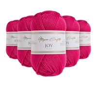 Utopia Crafts JOY DK Knitting Yarn 5 x 50 g - 100% acrilico (rosa caldo)