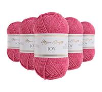 Utopia Crafts JOY DK Knitting Yarn 5 x 50 g - 100% acrilico (rosa rosa)