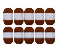 Utopia Crafts JOY - Filato per lavorare a maglia e all'uncinetto, morbido, facile da pulire, 100% poliacrilico, 10 gomitoli da 50 g, 150 m (castania)