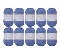 Utopia Crafts JOY - Filato per lavorare a maglia e all'uncinetto, morbido, facile da pulire, 100% poliacrilico, 10 gomitoli da 50 g, 150 m (blu opaco)