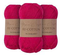 Utopia Crafts Re-Cotton - Filato per maglieria, 3 pezzi, 100 g, colore: rosa