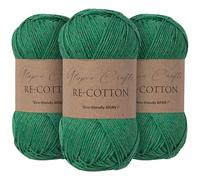 Utopia Crafts Re-Cotton - Filato per maglieria, 3 pezzi, 100 g (Evergreen)