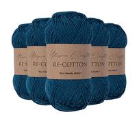 Utopia Crafts Re-Cotton - Filato per maglieria, 5 x 100 g (balena blu)
