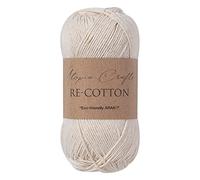 Utopia Crafts Re-Cotton Knitting Yarn, 100g Cream
