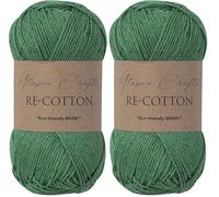 Utopia Crafts Re-Cotton Knitting Yarn, 100g Evergreen (Confezione da 2)