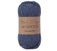 Utopia Crafts Re-Cotton Knitting Yarn, 100g Indigo Blue