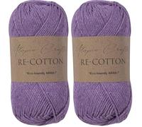 Utopia Crafts Re-Cotton Knitting Yarn, 100g Muted Purple (Confezione da 2)