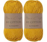 Utopia Crafts Re-Cotton Knitting Yarn, 100g Yellow Orange (Confezione da 2)
