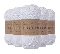 Utopia Crafts Ri-Cotton - Filato per maglieria, 5 x 100 g, colore: Bianco