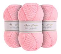 Utopia Crafts Super Aran - Filato per lavori a maglia e uncinetto, 3 pezzi, 100 g (cipria cipria)