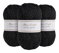 Utopia Crafts Super Aran, filato per lavori a maglia e uncinetto, 3 pezzi, 100 g (grigio antracite)