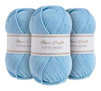 Utopia Crafts Super Aran - Filato per lavoro a maglia e uncinetto, 3 pezzi, 100 g (Azure Breeze)