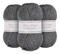Utopia Crafts Super Aran, filato per lavoro a maglia e uncinetto, 3 pezzi, 100 g (grigio fumo)
