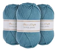 Utopia Crafts Super Aran - Filato per lavoro a maglia e uncinetto, 3 pezzi, 100 g (Ocean Breeze)