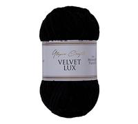 Utopia Crafts Velvet Lux Chenille Super Soft Chunky Yarn for Knitting and Crochet, 100g - 110m (Black)