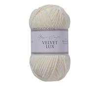 Utopia Crafts Velvet Lux Chenille Super Soft Chunky Yarn for Knitting and Crochet, 100g - 110m (Ivory)