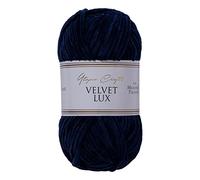 Utopia Crafts Velvet Lux Chenille Super Soft Chunky Yarn for Knitting and Crochet, 100g - 110m (Midnight Blue)