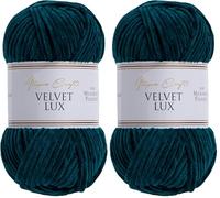 Utopia Crafts Velvet Lux Chenille Super Soft Chunky Yarn for Knitting and Crochet, 100g - 110m (Petrol Green) (Confezione da 2)