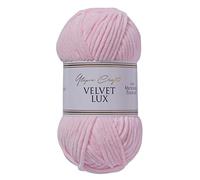 Utopia Crafts Velvet Lux Chenille Super Soft Chunky Yarn for Knitting and Crochet, 100g - 110m (Pink Swan)