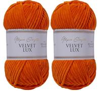 Utopia Crafts Velvet Lux Chenille Super Soft Chunky Yarn for Knitting and Crochet, 100g - 110m (Rusty Orange) (Confezione da 2)