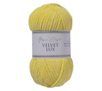 Utopia Crafts Velvet Lux Chenille Super Soft Chunky Yarn for Knitting and Crochet, 100g - 110m (Sun Yellow)
