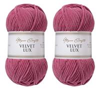 Utopia Crafts Velvet Lux Chenille Super Soft Chunky Yarn for Knitting and Crochet 2x 100g (Dusty Rose)