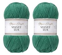 Utopia Crafts Velvet Lux Chenille Super Soft Chunky Yarn for Knitting and Crochet 2x 100g (Jade Green)