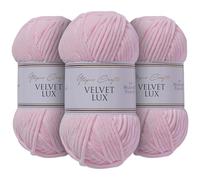 Utopia Crafts Velvet Lux - Filato di ciniglia super morbido per lavori a maglia e uncinetto, 3 confezioni da 100 g (cigno rosa)