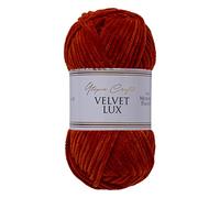 Utopia Crafts Velvet Lux - Filato di ciniglia super morbido per maglieria e uncinetto, 100 g - 110 m (Arancione Scuro)