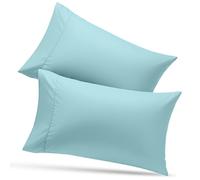 Utopia, federe per letto king size, 2 pezzi, chiusura a busta, morbido tessuto in microfibra spazzolata, resistente agli urti e allo sbiadimento, 50 x 100 cm, colore blu spa