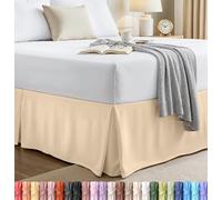 Utopia - Gonna da letto, morbida e quadrupla plissettata con volant antipolvere - facile da montare con 30 cm - qualità alberghiera, resistente ai ritiri e allo scolorimento (king, beige)