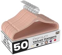 Utopia Home Appendini in velluto - grucce appendiabiti, appendini armadio per camicie, giacche e abiti, Antiscivolo e resistente (Rosa, confezione da 50)