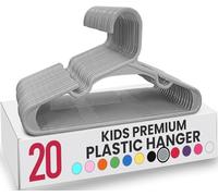 Utopia Home Confezione da 20 grucce per bambini, in plastica, 29 cm, per armadio, per vestiti e neonati, per uso quotidiano (grigio)