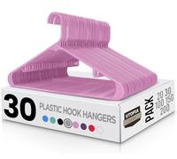 Utopia Home Confezione da 30 grucce in plastica, con ganci, resistenti e salvaspazio, colore: rosa