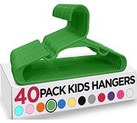 Utopia Home, Confezione da 40 grucce per armadio, per vestiti da bambini e neonati, in plastica, da 29,9 cm, per uso quotidiano (verde)