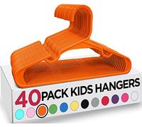 Utopia Home, Confezione da 40 grucce per bambini, in plastica, da 29,9 cm, per armadio, per vestiti e neonati, per uso quotidiano (arancione)