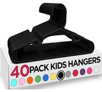 Utopia Home, Confezione da 40 grucce per bambini, in plastica, da 29 cm, per armadio, per vestiti e neonati, per uso quotidiano (nero)