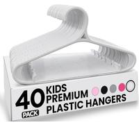 Utopia Home Grucce Bambini 40 Pezzi, Appendiabiti Bambini Bianco, Grucce Neonato Antiscivolo, Gancio Girevole, Leggere e Resistenti per Vestiti Neonato