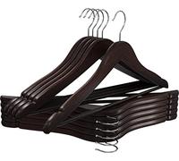 Utopia Home grucce in legno Antiscivolo con barra rotonda per pantaloni e scanalature per le spalle - Grucce durevoli e sottili per cappotto, abito, pantaloni, giacca (Confezione da 20, Marrone)