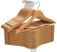 Utopia Home 20 confezioni di grucce in legno con barra per pantaloni e scanalature per le spalle, resistenti e sottili, design per cappotti, abiti, pantaloni e giacche, Naturale
