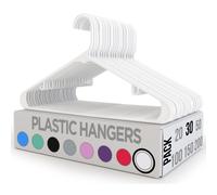 Utopia Home Grucce in plastica 30 pezzi - Grucce con ganci - Grucce per gonne - Grucce resistenti e salvaspazio - Grucce bianche resistenti per c