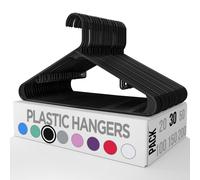 Utopia Home Grucce in plastica 30 pezzi - Grucce con ganci - Grucce resistenti e salvaspazio - Grucce nere resistenti - Grucce per gonne