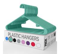 Utopia Home Grucce in plastica, confezione da 50 - Grucce con ganci - Grucce resistenti e salvaspazio - Grucce resistenti color acqua - Grucce pe